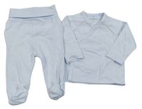 2Set - Světlemodré polodupky + světlemodré zavinovací propínací triko 