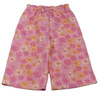 Růžové květované vzorované culottes kalhoty PRIMARK