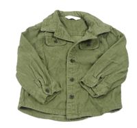 Khaki manšestrová košilová bunda PRIMARK