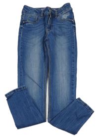 Modré hig waist skinny teplákové rifle Page one young