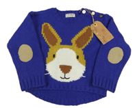 Nové - tmavomodrofialový vlněný svetr se zajíčkem Next