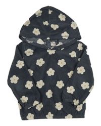 Antracitová květovaná fleecová mikina s kapucí Carter's