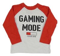 Bílo-červené triko s nápisy Matalan