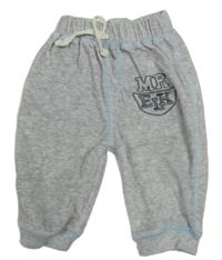 Šedé melírované sametové tepláky s písmenky Ergee