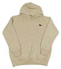 Světlebéžová mikina s dinosaurem a kapsou a kapucí dopodopo