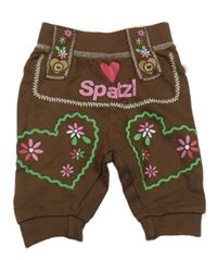 Hnědé tepláky se srdíčky My Little Bear