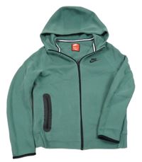 Olivová tech fleece propínací mikina s kapucí Nike