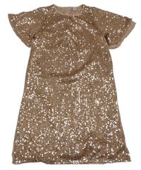 Pudrové tylové flitrové šaty Tu