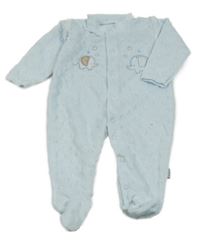 Světlemodrá minky plyšová kombinéza se sloníky