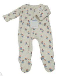 Nové - světlebéžová melírovaná zateplená kombinéza s medvídky Paddington George