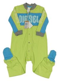 Nové - zeleno-modro-šedý overal s logem DIESEL