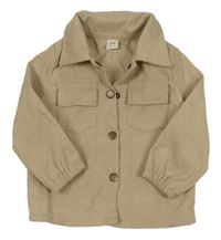 Béžová manšestrová košilová bunda SHEIN