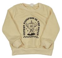 Vanilková mikina s dýní a nápisem