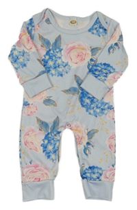 Světlemodrý overal s růžemi 