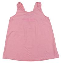 Růžový melírovaný top s nápisy YIGGA