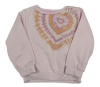 Světlerůžová teplá mikina s batikovanými srdíčky Kiki&Koko