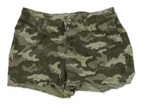 Khaki army riflové kraťasy C&A