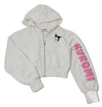 Bílá propínací crop mikina s Kuromi a kapucí PRIMARK