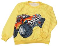 Žlutá mikina s monster truckem 