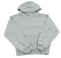 Světlešedá melírovaná mikina s písmeny a kapucí H&M