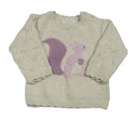 Béžový vlněný svetr s veverkou Primark