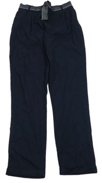 Tmavomodré teplákové chino kalhoty s páskem Kids Only