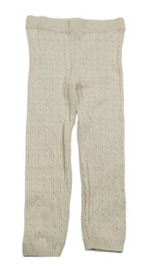 Béžové vzorované pletené legíny George