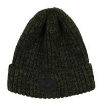 Khaki melírovaná žebrovaná pletená čepice s nášivkou George