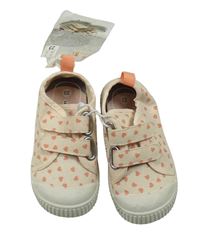 Nové - Meruňkové tenisky se srdíčky