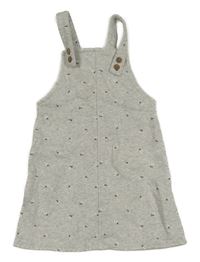 Světlešedé melírované květované teplákové laclové šaty F&F