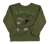 Khaki mikina s dinosaurem H&M