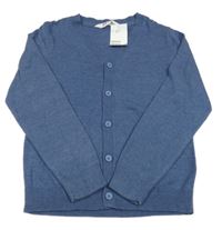Nové - Tmavomodrý melírovaný propínací svetr H&M