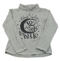 Šedý melírovaný rolák s nápisem