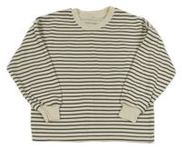 Béžovo-antracitová pruhovaná mikina Dunnes