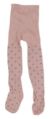 Růžové punčocháče se srdíčky H&M