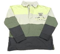 Limetkovo-béžovo-barevné polo triko s nápisem Vertbaudet