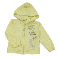 Žlutá propínací mikina s šaty a kapucí