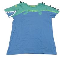 Modro-zelené tričko s krokodýlem Mini Boden