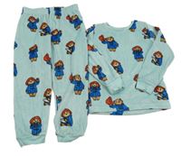 Světlemodré plyšové pyžamo s Paddingtonem M&S