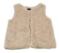 Pudrová kožešinová podšitá vesta Pocopiano