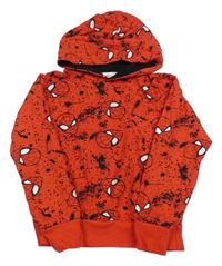 Červená skvrnitá mikina se Spidermanem a kapucí Marvel