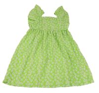 Zelené květované lehké šaty s volány Primark