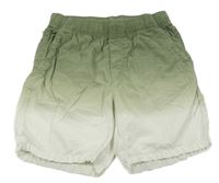 Khaki-bílé ombré plátěné kraťasy H&M