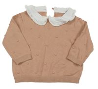 Starorůžový puntíkatý svetr s límečkem George