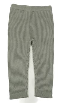 Khaki žebrované pletené tepláky George