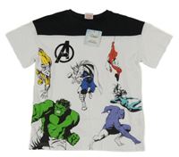 Nové - Bílo-černé tričko s Avengers Tu