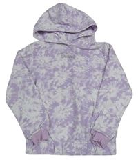 Lila-bílá vzorovaná mikina s kapucí H&M