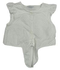 Bílá madeirová crop halenka s uzlem Primark
