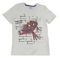 Bílé tričko se Spidermanem z flitrů Marvel