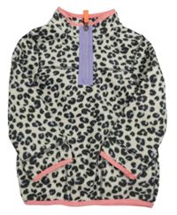 Smetanovo-šedá leopardí fleecová mikina zn. M&S